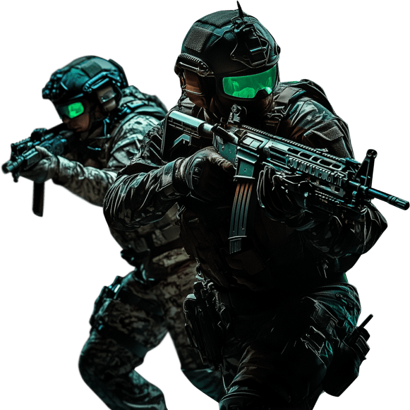Airsoft player in action